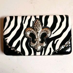 Zebra fleur-de-lis wallet